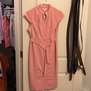 Pink belted button down dress size 4